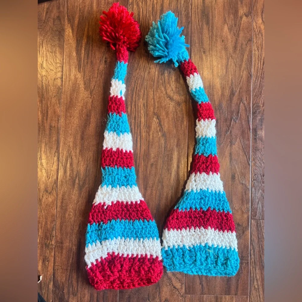 Dr Seuss Striped Kids Pom-Pom Hat